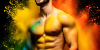 Handsome Men and the Colors of Pride,part of the LGBTQ Gay Pride Collection