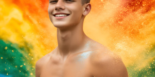 Handsome Men and the Colors of Pride,part of the LGBTQ Gay Pride Collection