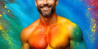 Handsome Men and the Colors of Pride,part of the LGBTQ Gay Pride Collection