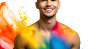 Handsome Men and the Colors of Pride,part of the LGBTQ Gay Pride Collection
