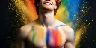 Handsome Men and the Colors of Pride,part of the LGBTQ Gay Pride Collection