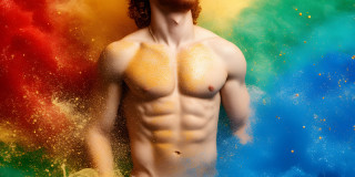 Handsome Men and the Colors of Pride,part of the LGBTQ Gay Pride Collection
