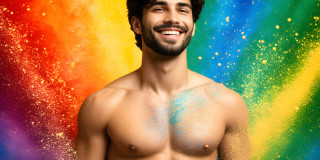 Handsome Men and the Colors of Pride,part of the LGBTQ Gay Pride Collection