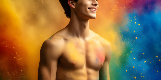 Handsome Men and the Colors of Pride,part of the LGBTQ Gay Pride Collection