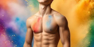 Handsome Men and the Colors of Pride,part of the LGBTQ Gay Pride Collection