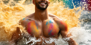 Handsome Men and the Colors of Pride,part of the LGBTQ Gay Pride Collection