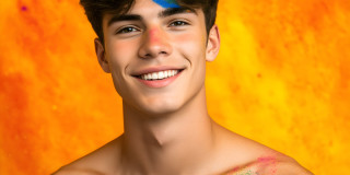 Handsome Men and the Colors of Pride,part of the LGBTQ Gay Pride Collection