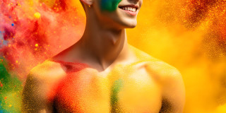 Handsome Men and the Colors of Pride,part of the LGBTQ Gay Pride Collection
