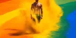 Handsome Men and the Colors of Pride,part of the LGBTQ Gay Pride Collection