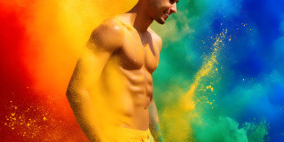 Handsome Men and the Colors of Pride,part of the LGBTQ Gay Pride Collection