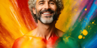 Handsome Men and the Colors of Pride,part of the LGBTQ Gay Pride Collection