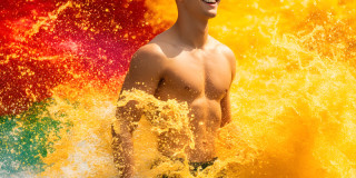 Handsome Men and the Colors of Pride,part of the LGBTQ Gay Pride Collection