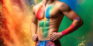 Handsome Men and the Colors of Pride,part of the LGBTQ Gay Pride Collection