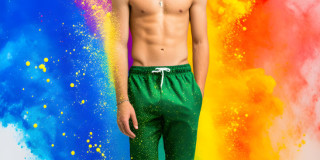 Handsome Men and the Colors of Pride,part of the LGBTQ Gay Pride Collection