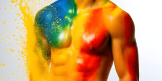Handsome Men and the Colors of Pride,part of the LGBTQ Gay Pride Collection