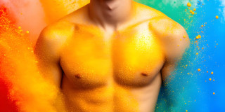 Handsome Men and the Colors of Pride,part of the LGBTQ Gay Pride Collection