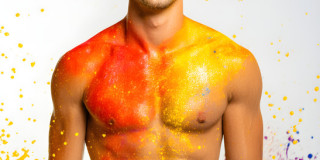 Handsome Men and the Colors of Pride,part of the LGBTQ Gay Pride Collection