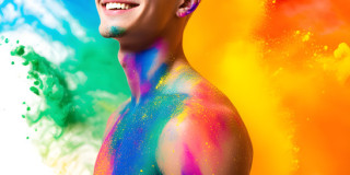 Handsome Men and the Colors of Pride,part of the LGBTQ Gay Pride Collection