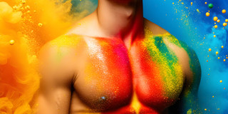 Handsome Men and the Colors of Pride,part of the LGBTQ Gay Pride Collection