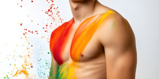 Handsome Men and the Colors of Pride,part of the LGBTQ Gay Pride Collection