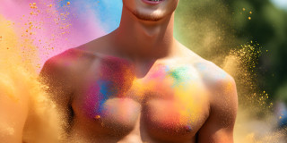 Handsome Men and the Colors of Pride,part of the LGBTQ Gay Pride Collection