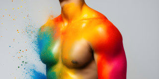 Handsome Men and the Colors of Pride,part of the LGBTQ Gay Pride Collection