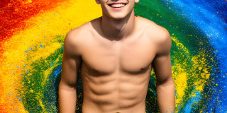 Handsome Men and the Colors of Pride,part of the LGBTQ Gay Pride Collection