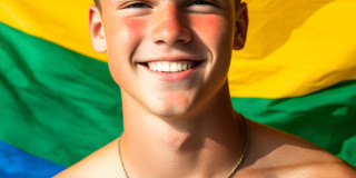 Handsome Men and the Colors of Pride,part of the LGBTQ Gay Pride Collection