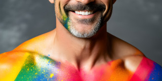 Handsome Men and the Colors of Pride,part of the LGBTQ Gay Pride Collection
