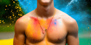Handsome Men and the Colors of Pride,part of the LGBTQ Gay Pride Collection