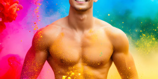 Handsome Men and the Colors of Pride,part of the LGBTQ Gay Pride Collection