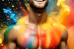 Handsome Men and the Colors of Pride,part of the LGBTQ Gay Pride Collection