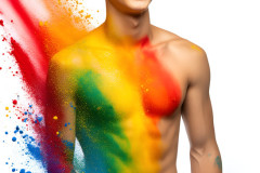 Handsome Men and the Colors of Pride,part of the LGBTQ Gay Pride Collection