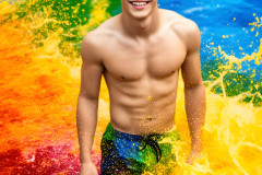 Handsome Men and the Colors of Pride,part of the LGBTQ Gay Pride Collection