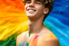 Handsome Men and the Colors of Pride,part of the LGBTQ Gay Pride Collection