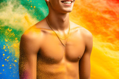 Handsome Men and the Colors of Pride,part of the LGBTQ Gay Pride Collection