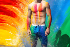 Handsome Men and the Colors of Pride,part of the LGBTQ Gay Pride Collection