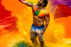 Handsome Men and the Colors of Pride,part of the LGBTQ Gay Pride Collection
