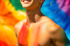 Handsome Men and the Colors of Pride,part of the LGBTQ Gay Pride Collection