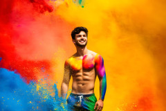 Handsome Men and the Colors of Pride,part of the LGBTQ Gay Pride Collection