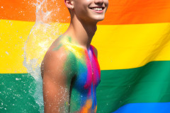 Handsome Men and the Colors of Pride,part of the LGBTQ Gay Pride Collection