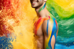 Handsome Men and the Colors of Pride,part of the LGBTQ Gay Pride Collection