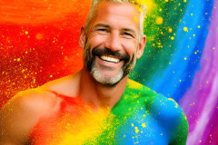 Handsome Men and the Colors of Pride,part of the LGBTQ Gay Pride Collection