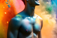 Handsome Men and the Colors of Pride,part of the LGBTQ Gay Pride Collection