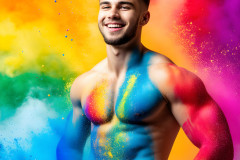 Handsome Men and the Colors of Pride,part of the LGBTQ Gay Pride Collection
