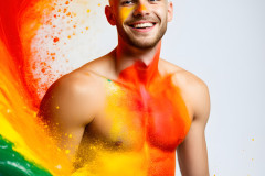 Handsome Men and the Colors of Pride,part of the LGBTQ Gay Pride Collection