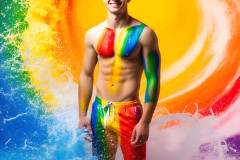 Handsome Men and the Colors of Pride,part of the LGBTQ Gay Pride Collection