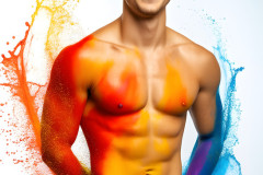 Handsome Men and the Colors of Pride,part of the LGBTQ Gay Pride Collection