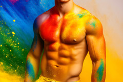 Handsome Men and the Colors of Pride,part of the LGBTQ Gay Pride Collection