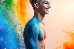 Handsome Men and the Colors of Pride,part of the LGBTQ Gay Pride Collection